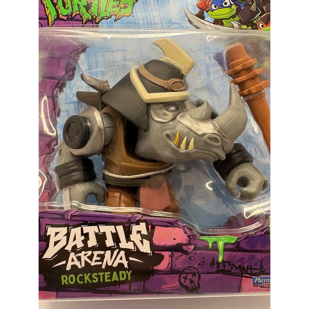 TMNT Teenage Mutant Ninja Turtles Battle Arena ROCKSTEADY 5" Figure (NEW )